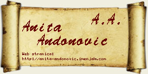 Anita Andonović vizit kartica